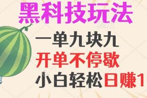 (13046期)黑科技玩法,一单利润9.9,一天轻松100单,日赚1000+的项目,小白看完…