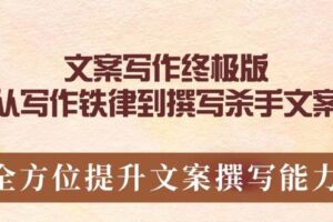 （14056期）文案写作终极版，从写作铁律到撰写杀手文案，全方位提升文案撰写能力