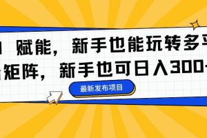 （16743期）AI 赋能，新手也能玩转多平台矩阵，新手也可日入300+