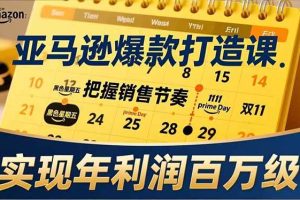 (17021期)亚马逊爆款打造课,大促节点、全年规划、淡旺季打法,把握销售节奏,实现年利润百万级
