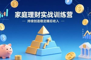 （17486期）家庭理财实战训练营：从0到1建体系，三阶进阶层层递进，助你持续创造稳定睡后收入