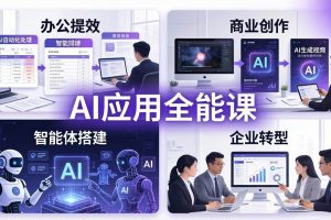 （18042期）AIGC 应用师全能课-更新：办公提效、商业创作、智能体搭建、企业转型，一站式学会AI应用
