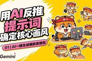 (18973期)AI一键生成爆款表情包:反推提示词+角色设定+动态技巧,适配微信抖音小红书