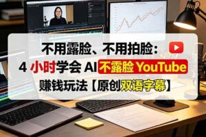 (19161期)不用露脸、不用拍脸:4 小时学会 AI 不露脸 YouTube 赚钱玩法【原创双语字幕】